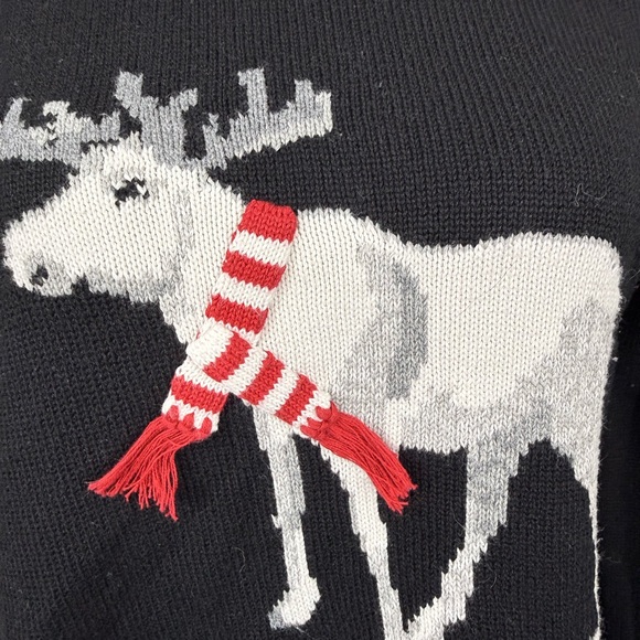Coldwater Creek black moose on the loose sweater size small - Picture 7 of 9